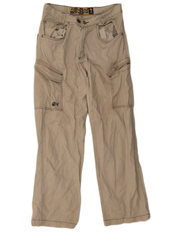 Мужские прямые брюки карго Fishbone Medium W32 L30 Бежевые