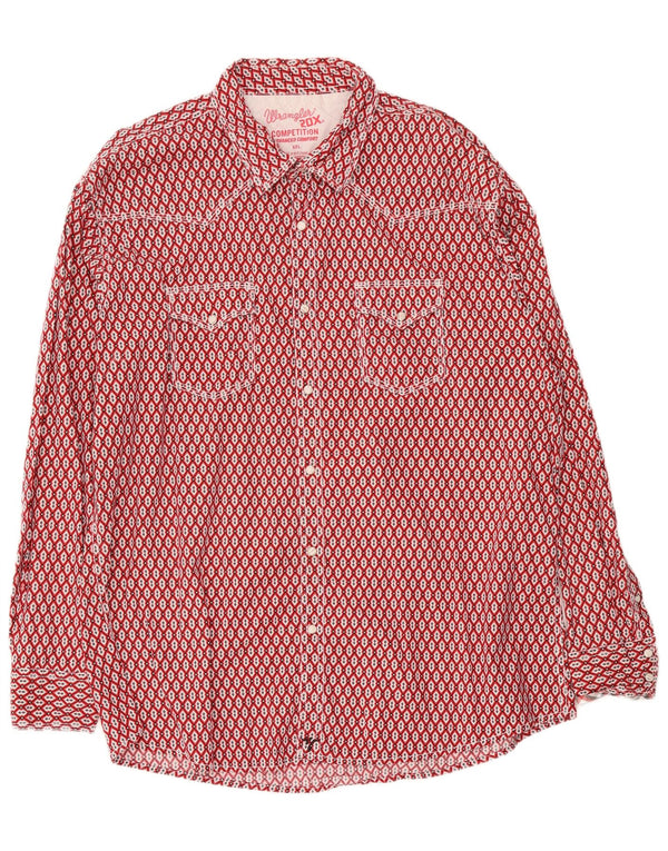 Мужская рубашка Wrangler 2XL, красный хлопок с геометрическим рисунком