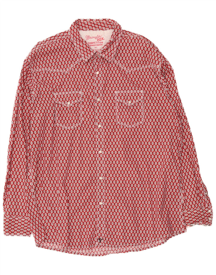 Мужская рубашка Wrangler 2XL, красный хлопок с геометрическим рисунком