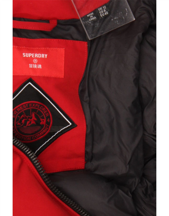 Женская утепленная куртка-бомбер Superdry UK 12, средний красный полиэстер