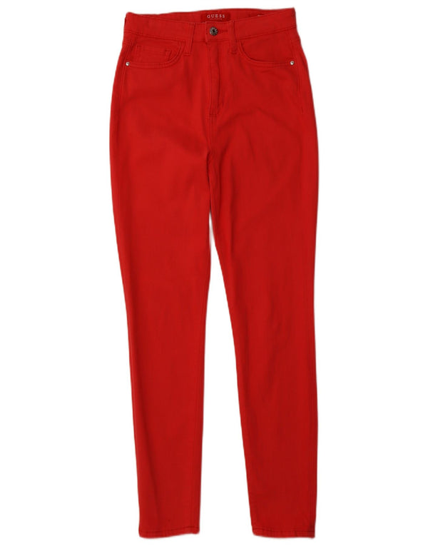 Женские джинсы скинни с высокой посадкой GUESS W27 L27, красный хлопок