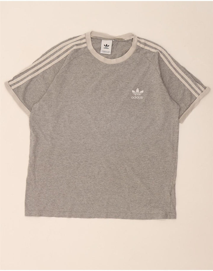 Мужская футболка Adidas Top Large Grey из хлопка с цветными блоками