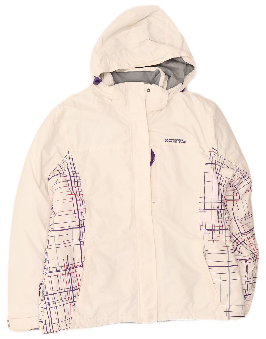 Женская ветровка с капюшоном Mountain Warehouse UK 16, большая белая клетка
