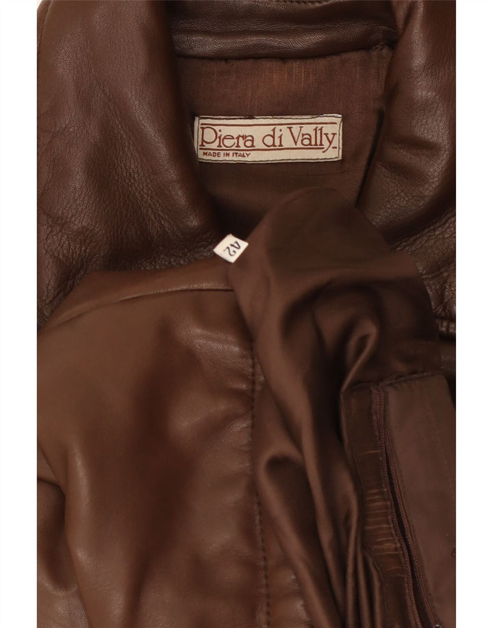 Винтажная женская кожаная куртка IT 42 Medium Brown
