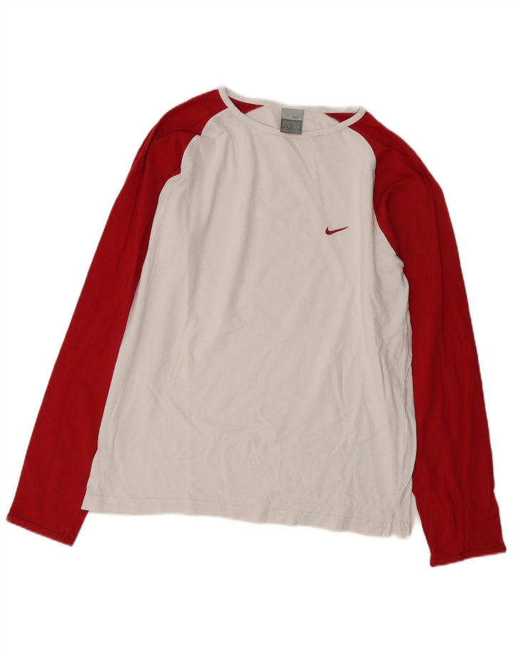 Мужской топ с длинным рукавом Nike UK 39/41, средний белый, цветной блок