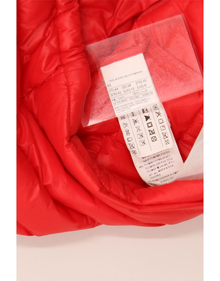BENETTON Womens Hooded Padded Jacket UK 12 Medium  Red Polyamide Vintage Benetton and Second-Hand Benetton from Messina Hembry 