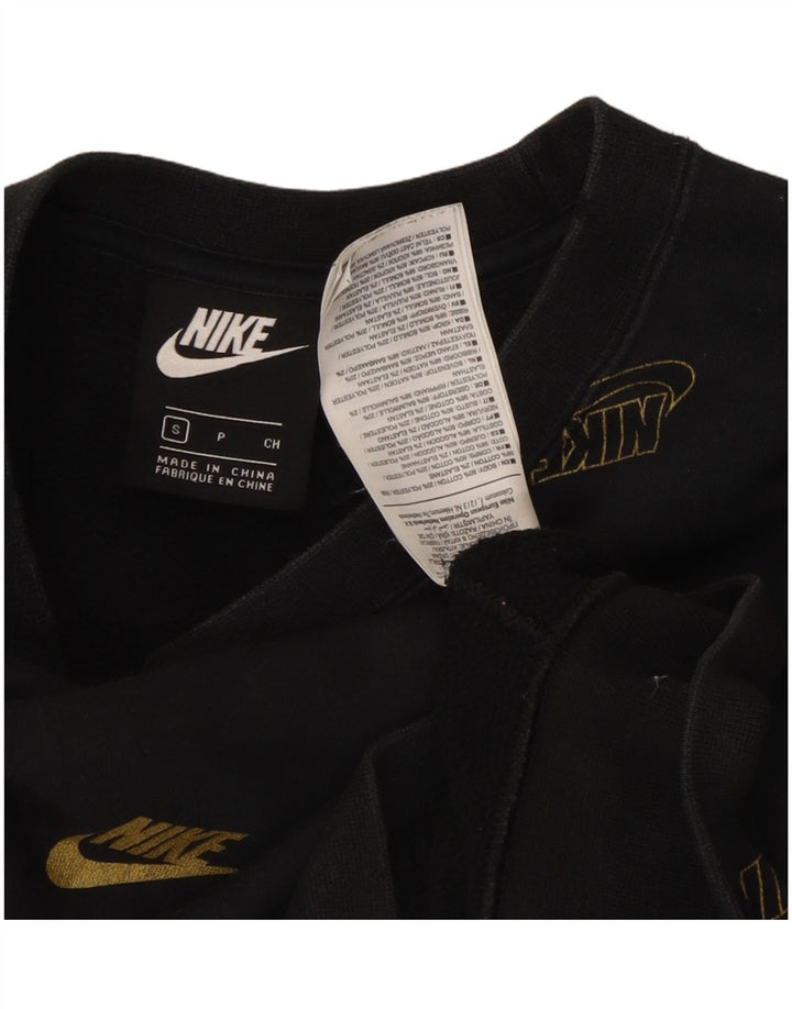 Женский джемпер большого размера с рисунком Nike UK 10, маленький черный хлопковый
