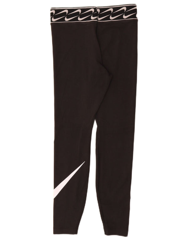 Женские леггинсы с рисунком NIKE UK 10, маленькие черные хлопковые