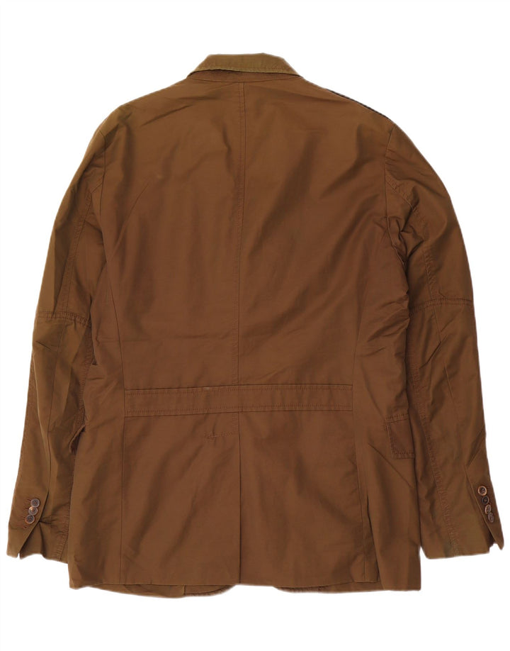 Мужской пиджак Massimo Dutti на 3 пуговицах EU 52, большой коричневый хлопок