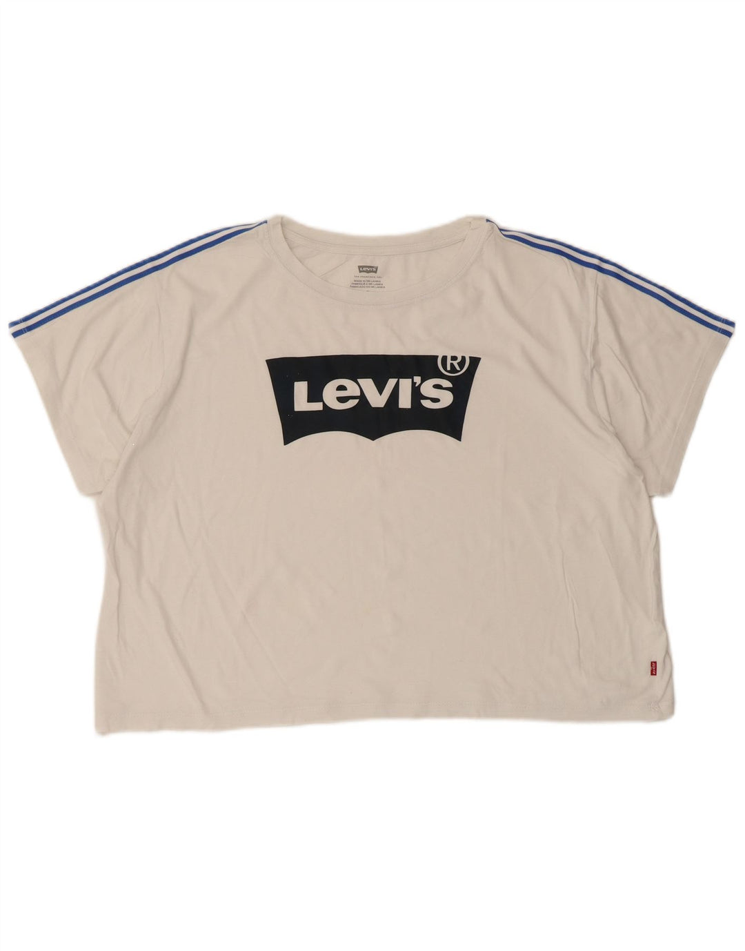 Женская укороченная футболка оверсайз с рисунком Levi's Top UK 14, средний белый