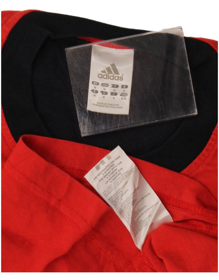 Мужская футболка Adidas с рисунком из хлопка среднего красного цвета