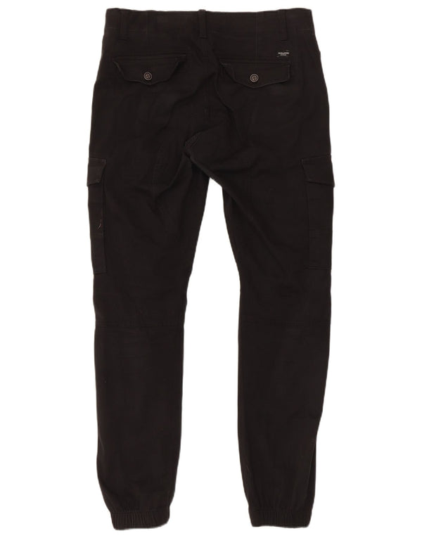 Брюки-карго мужские джоггеры Jack & Jones W30 L32 черные