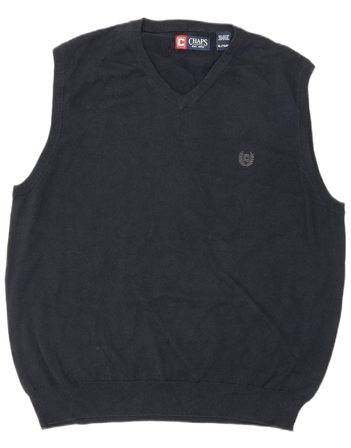 CHAPS Mens Vest Tank Top XL Navy Blue Cotton