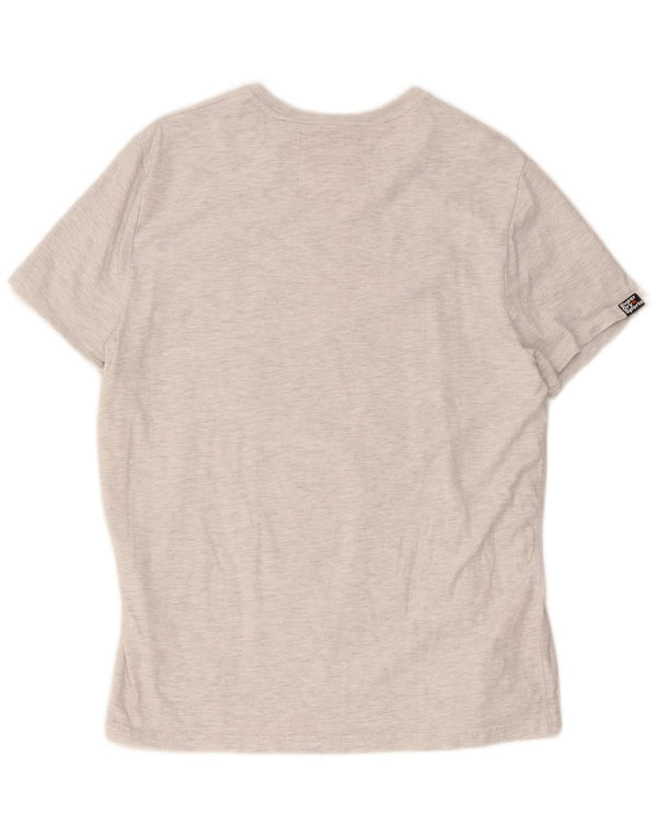 Мужская футболка с рисунком Superdry, топ 2XL, серый хлопок с крапинками
