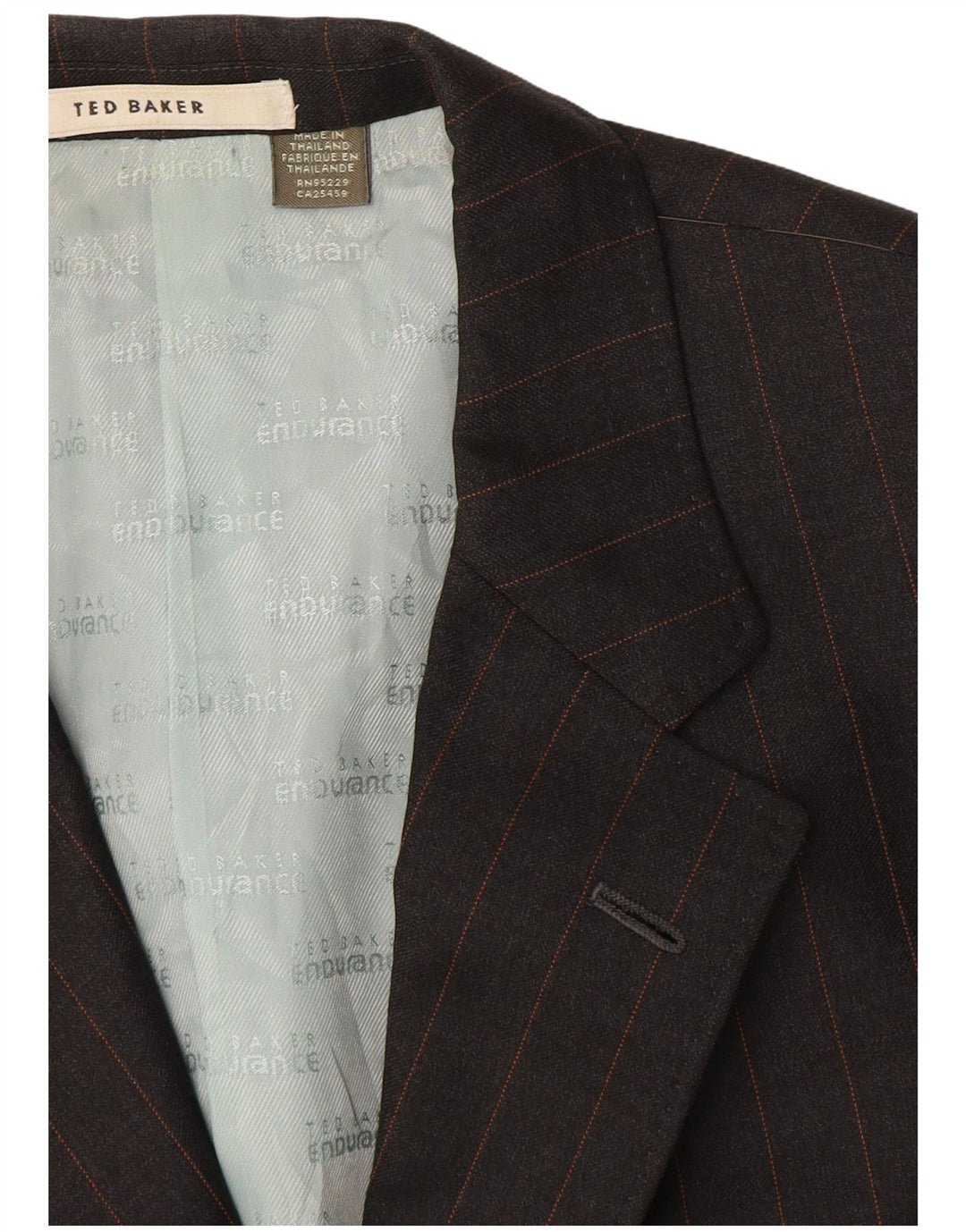 Мужской пиджак на 3 пуговицах Ted Baker EU 42 XL, серая шерстяная полоска