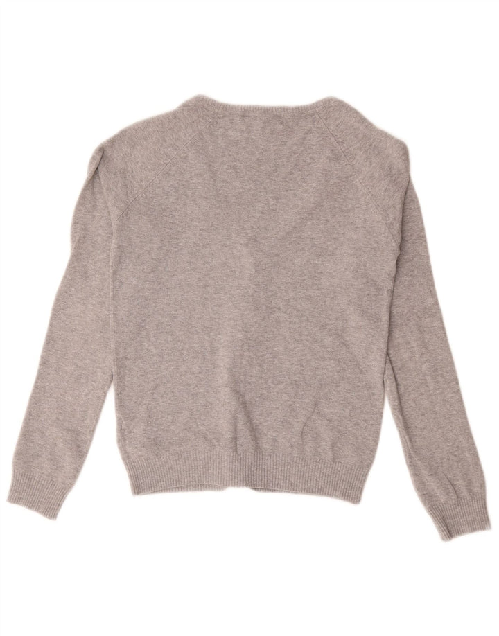 Женский кардиган Zara UK 10, маленький серый хлопковый свитер