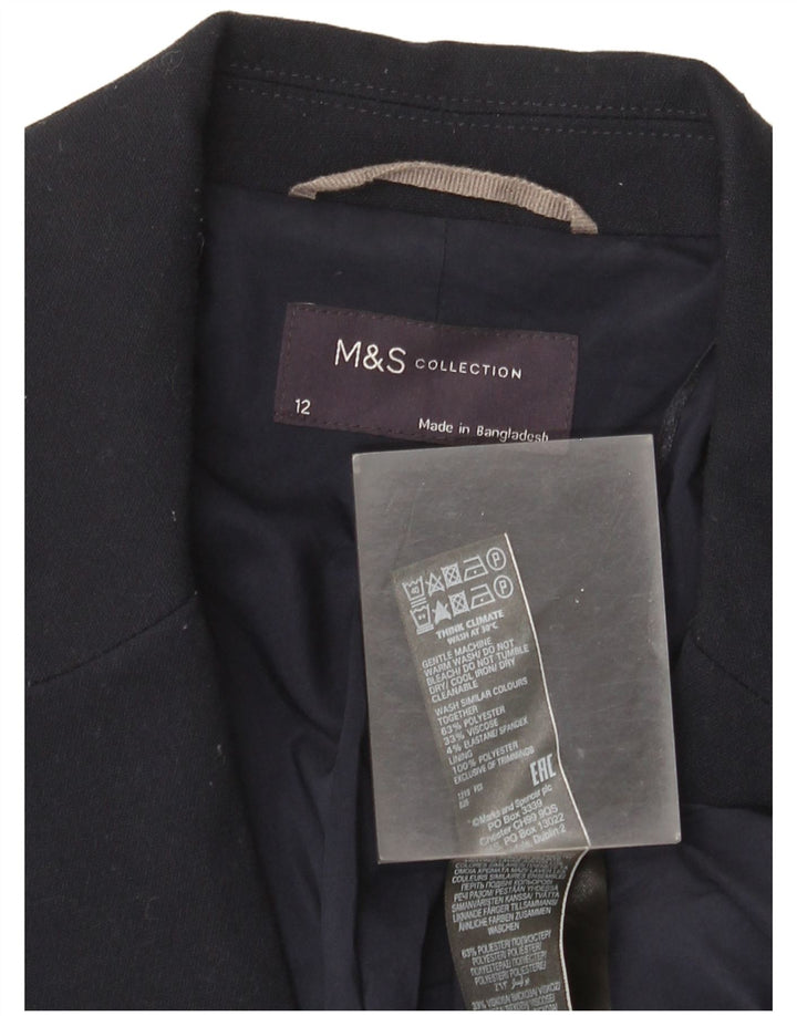 Женский пиджак на 1 пуговице Marks & Spencer UK 12, средний темно-синий