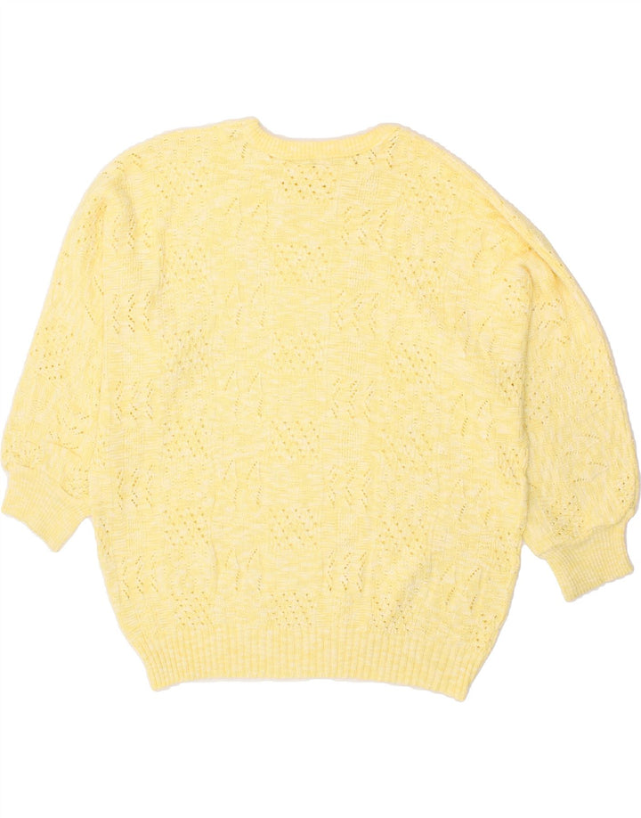 VINTAGE Womens Crew Neck Jumper Sweater UK 12 Medium Yellow Wool Vintage Vintage and Second-Hand Vintage from Messina Hembry 