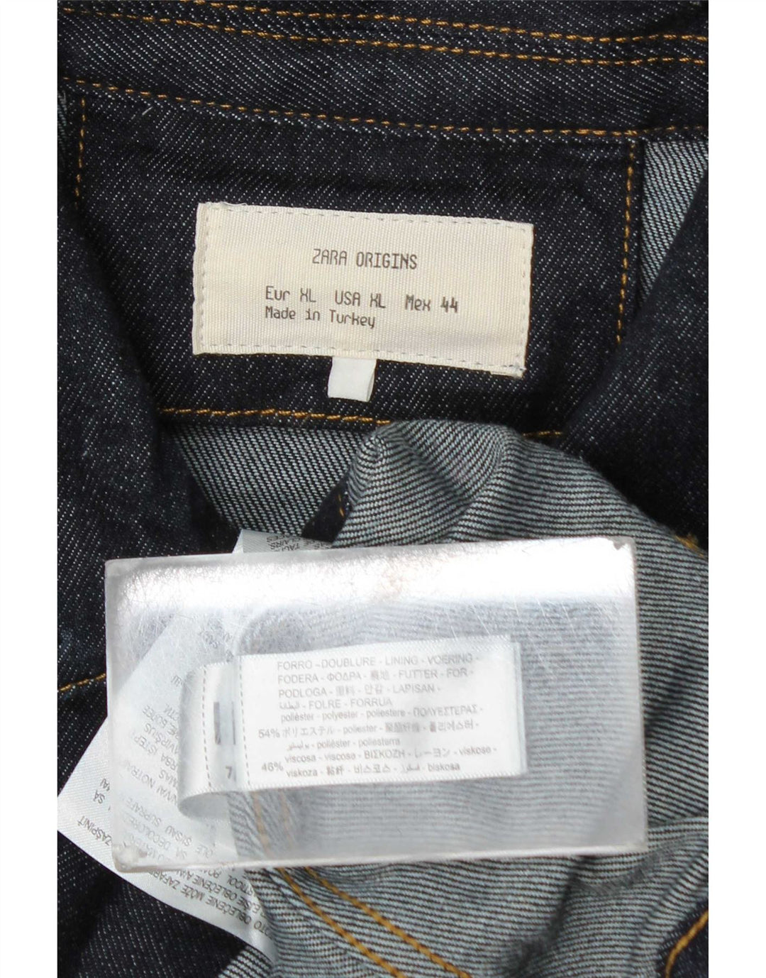 Мужская джинсовая куртка Zara UK 42 XL темно-синяя, полиэстер