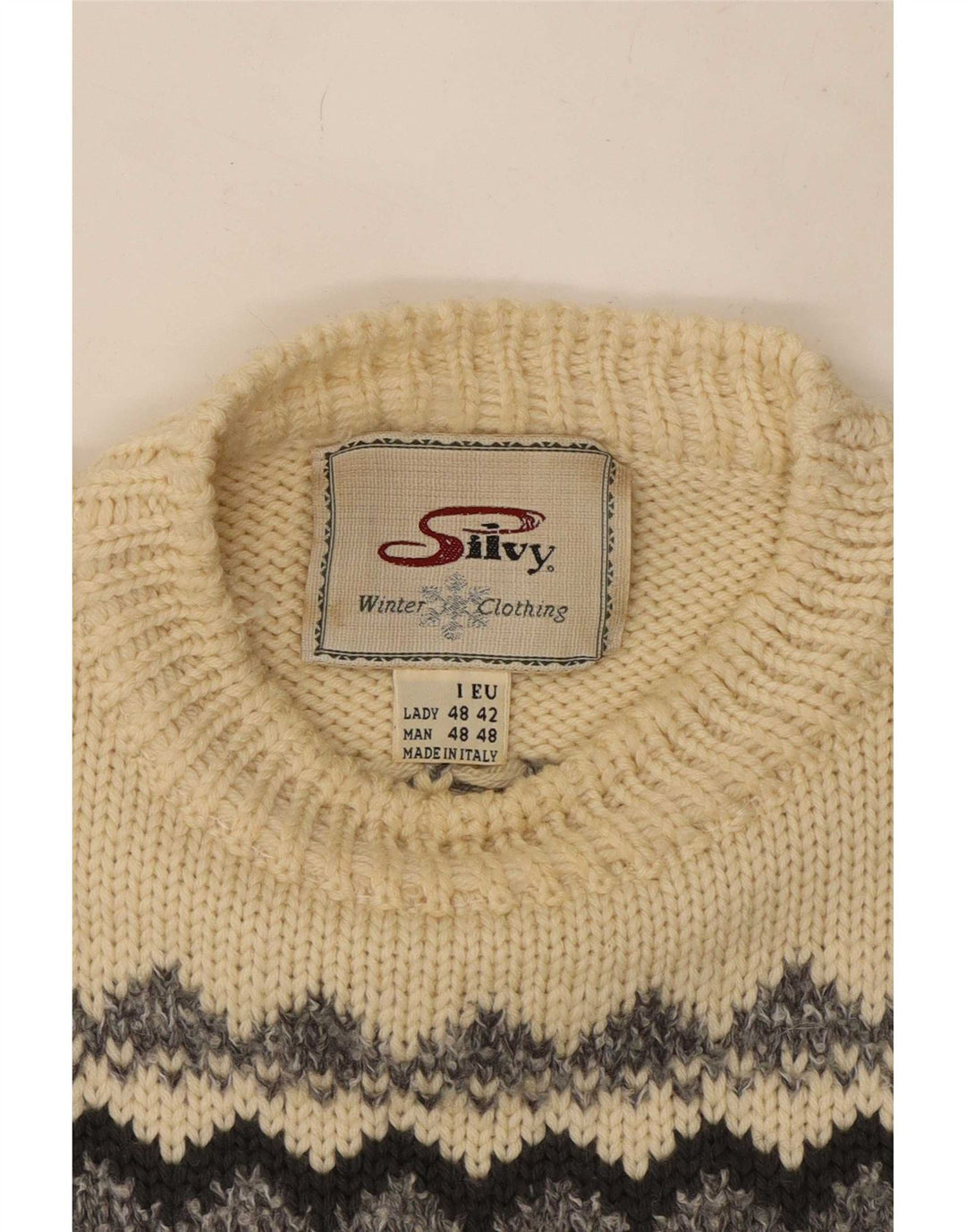 Мужской джемпер с круглым вырезом Silvy IT 48 Medium Multicolored Fair Isle
