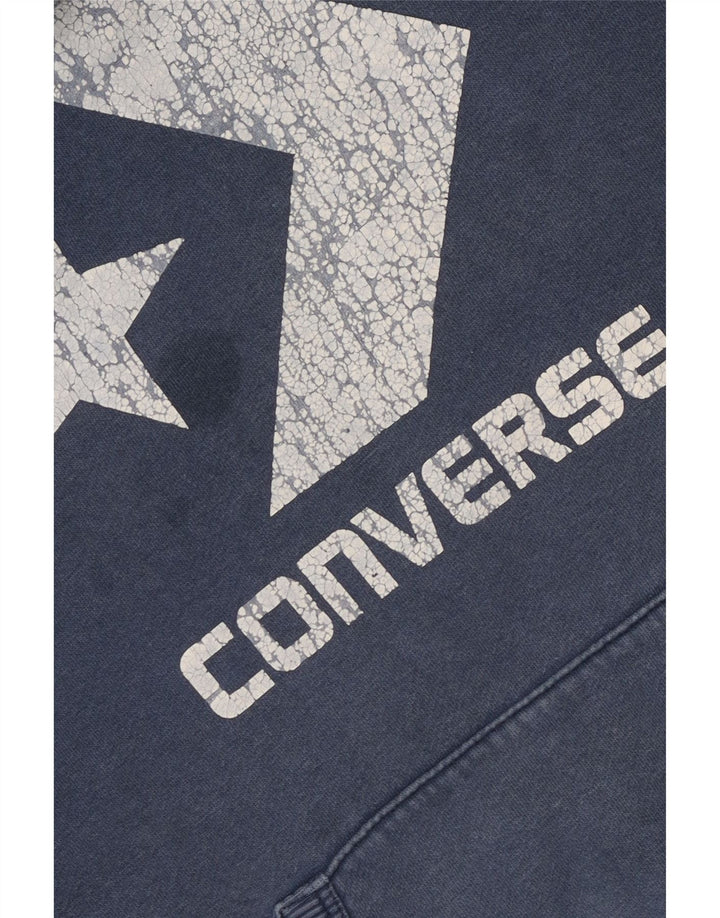 Мужской джемпер с капюшоном CONVERSE, маленький синий, хлопковый