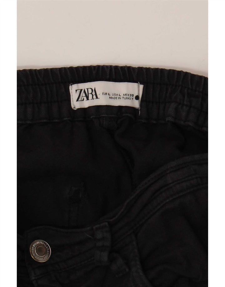 Женские укороченные джинсы-джоггеры Zara W30 L25 Темно-синие