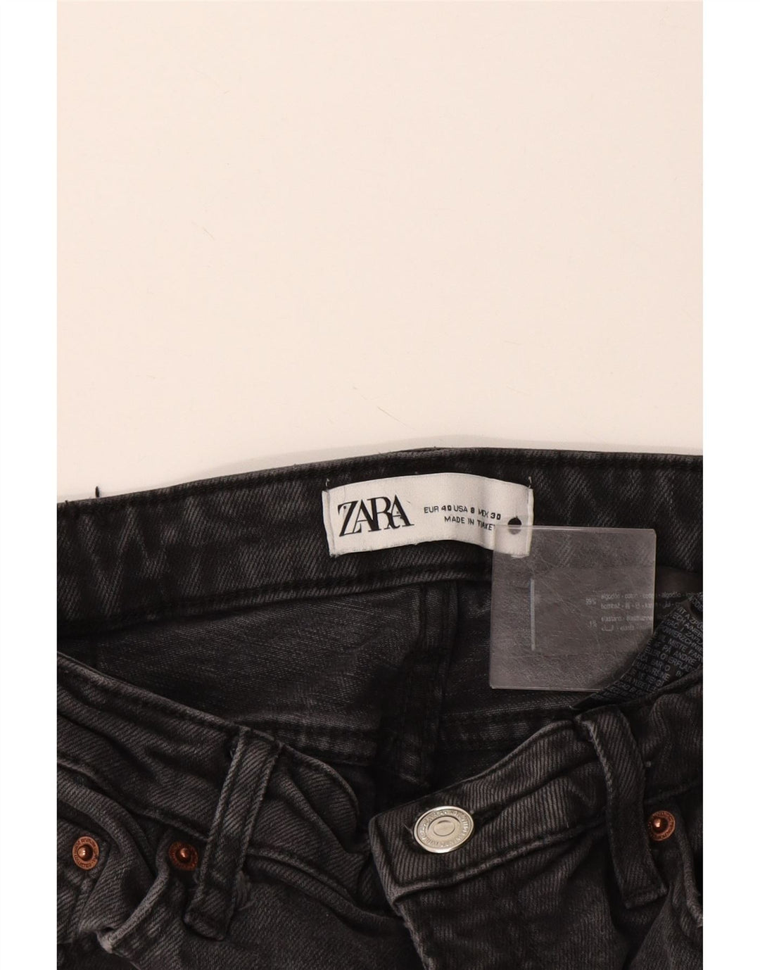 Женские прямые джинсы Zara EU 40 Medium W30 L26 Серый хлопок