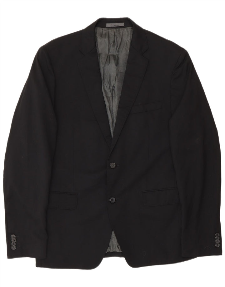 Мужской пиджак на двух пуговицах Calvin Klein IT 52 XL, черный из натуральной шерсти