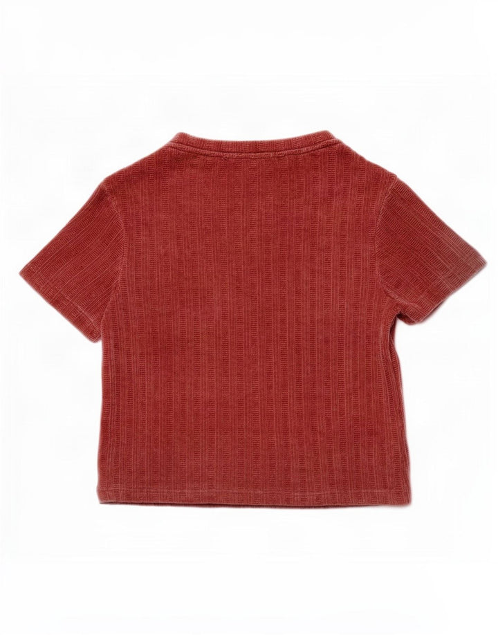Женская велюровая блузка Zara Top UK 10, маленький красный полиэстер