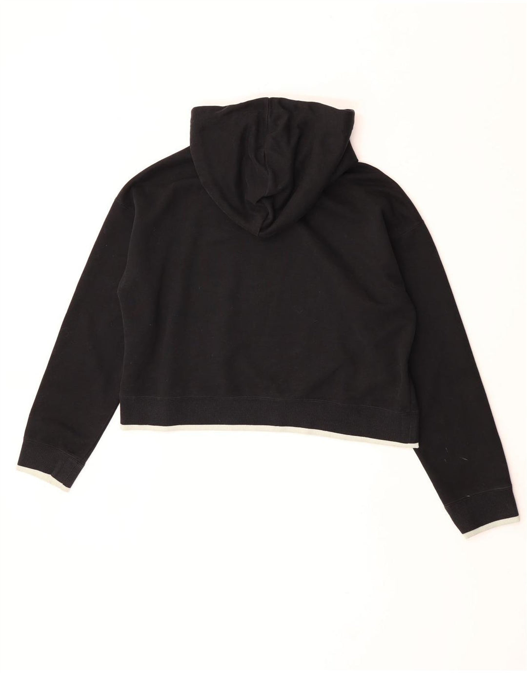 Женский укороченный джемпер с капюшоном Adidas Oversized UK 10, маленький, черный, полиэстер