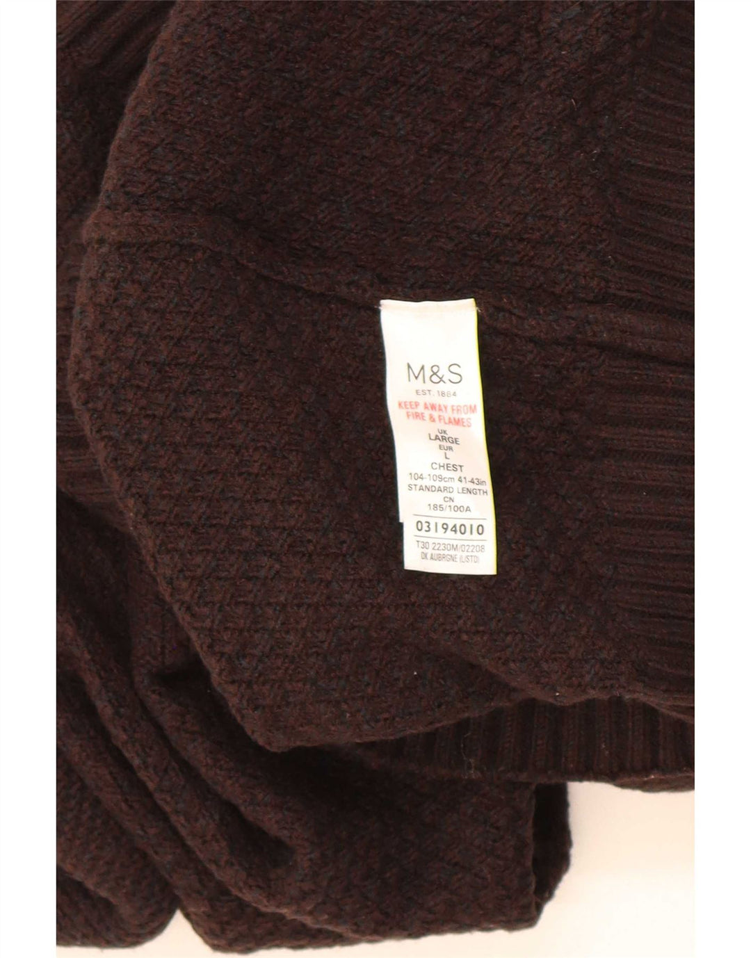 Мужской кардиган Marks & Spencer, большой коричневый акрил