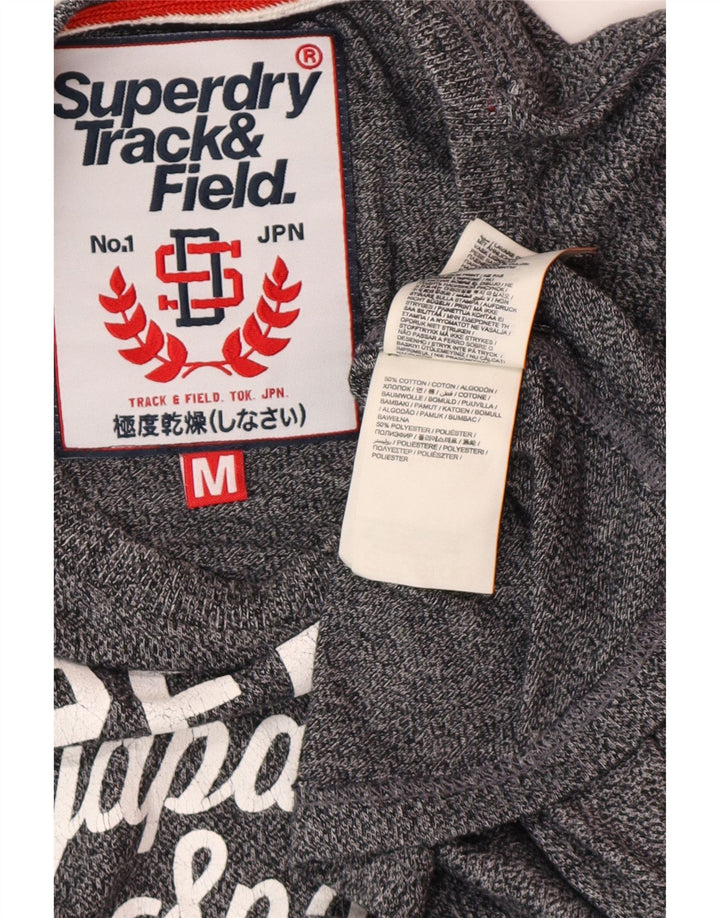 SUPERDRY Мужская футболка с рисунком из хлопка среднего серого цвета с крапинками