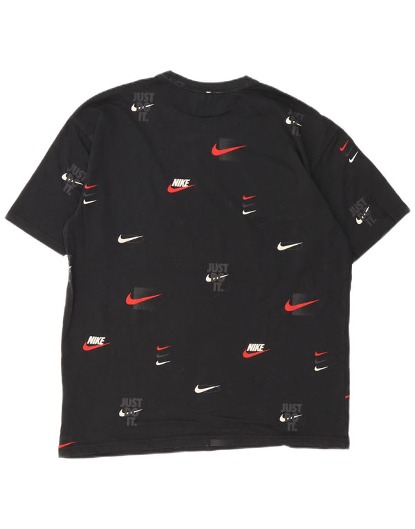 Мужская футболка свободного кроя Nike с графическим рисунком, средний черный хлопковый топ