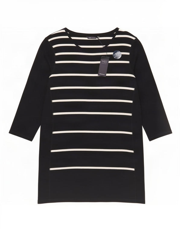 Женское платье-джемпер с рукавом 3/4 Marks & Spencer UK 18 XL, черное в полоску