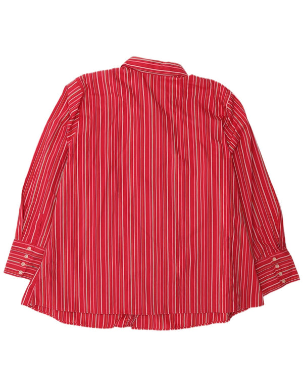 Женская рубашка свободного кроя Eddie Bauer, Великобритания, 24, 3XL, хлопок в красную полоску
