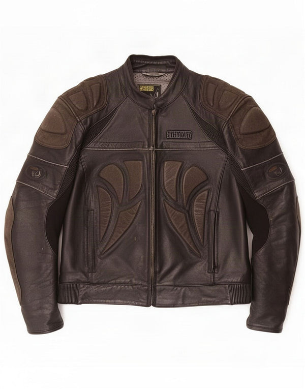 Streetfighter Мужская кожаная куртка-гонщик IT 48 4XL Черный