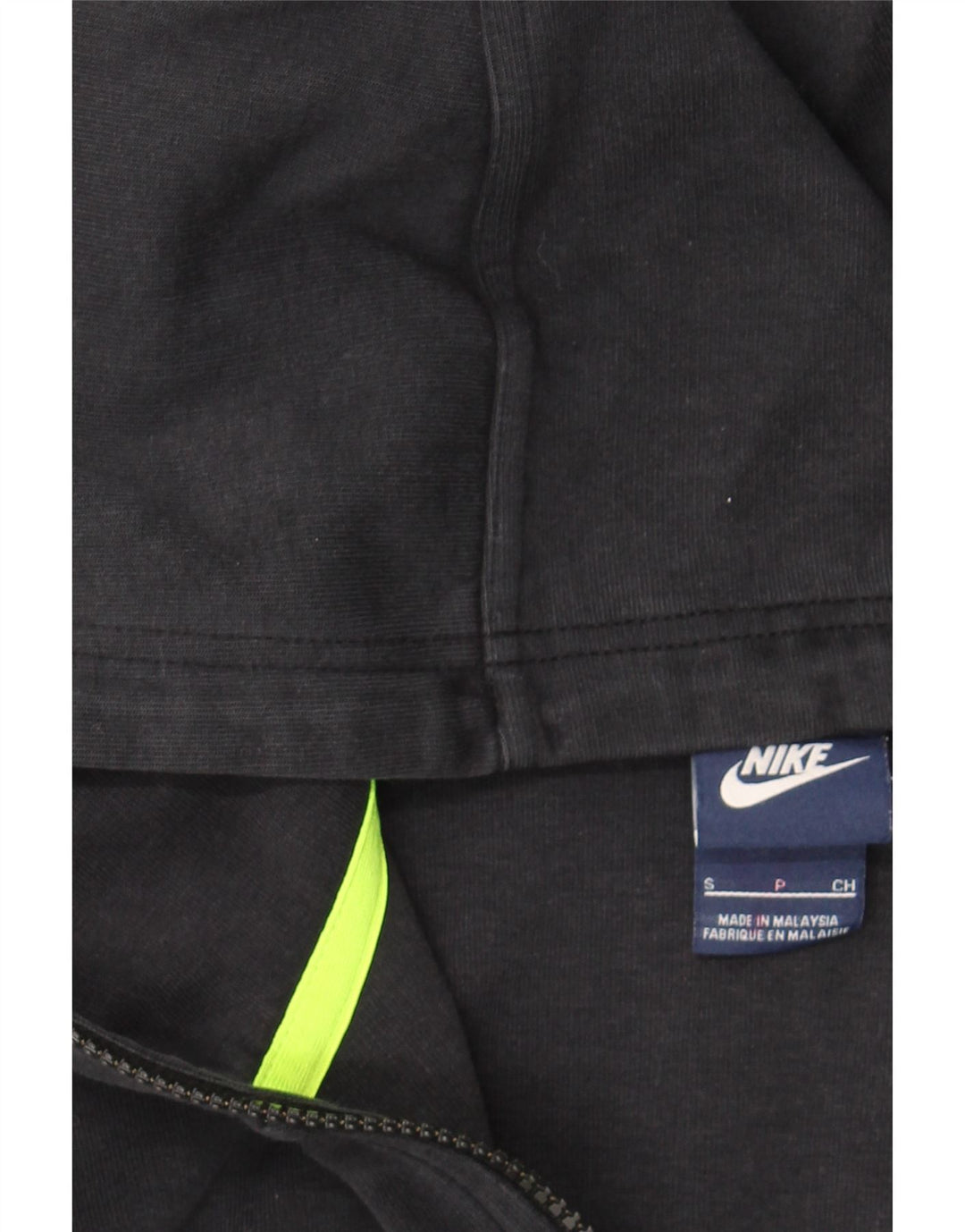 NIKE Mens Zip Hoodie Sweater Small Grey Colourblock Cotton Vintage Nike and Second-Hand Nike from Messina Hembry 