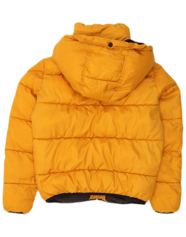 G-Star Womens Hooded Padded Jacket UK 14 Medium Yellow Polyester