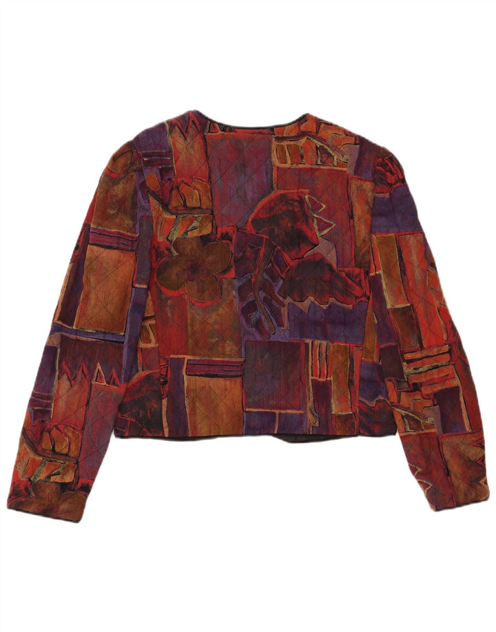 ВИНТАЖНЫЙ женский укороченный пиджак США 10, большой разноцветный геометрический узор