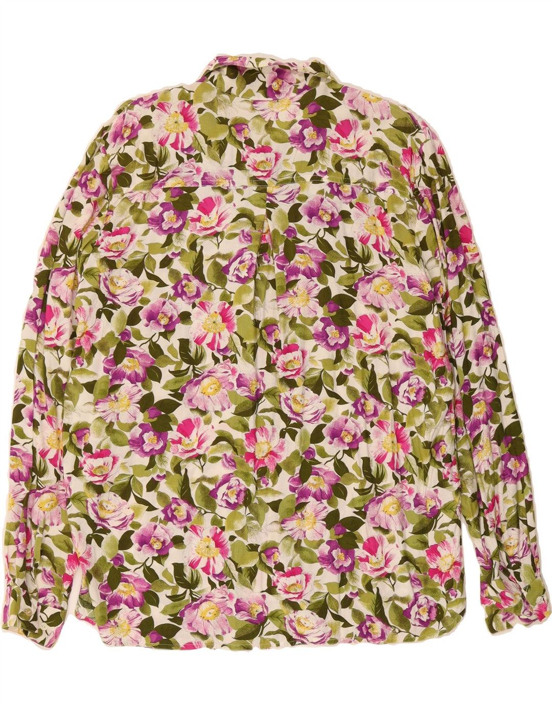 VINTAGE Womens Shirt IT 48 XL Green Floral Vintage Vintage and Second-Hand Vintage from Messina Hembry 