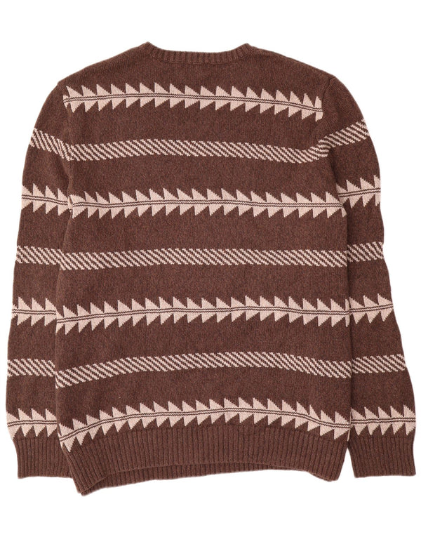 Мужской джемпер с круглым вырезом Eddie Bauer, 4XL, коричневый, хлопок с геометрическим рисунком
