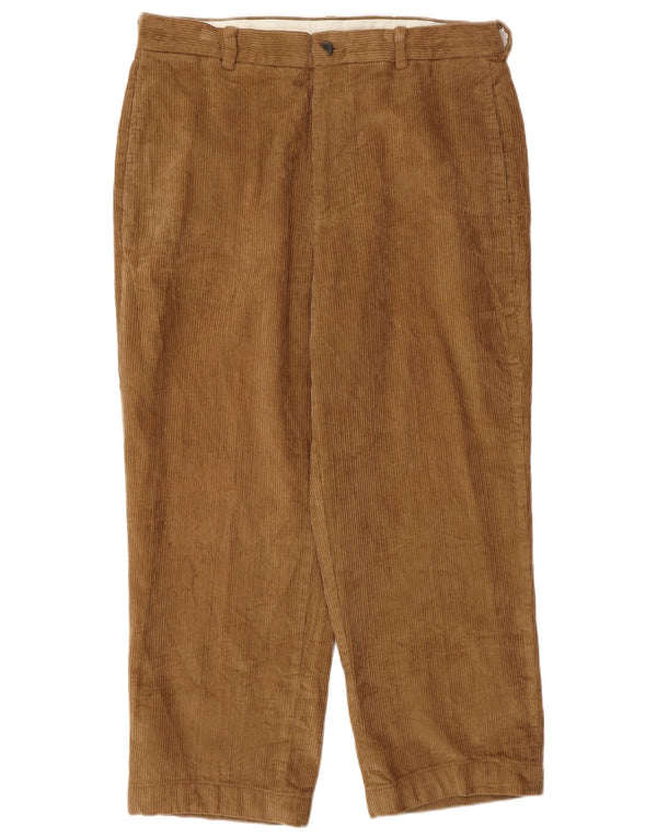 Мужские прямые вельветовые брюки Brooks Brothers 346 W35 L26, коричневые, хлопковые