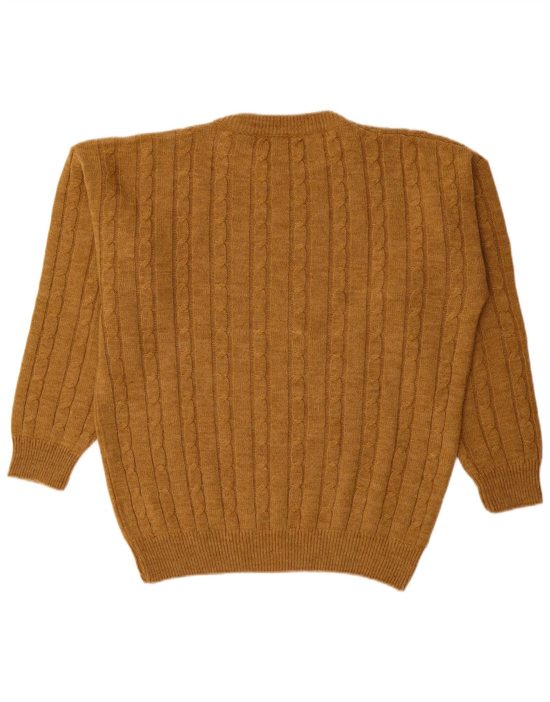 VINTAGE Mens Crew Neck Jumper Sweater IT 48/50 Medium Brown Acrylic