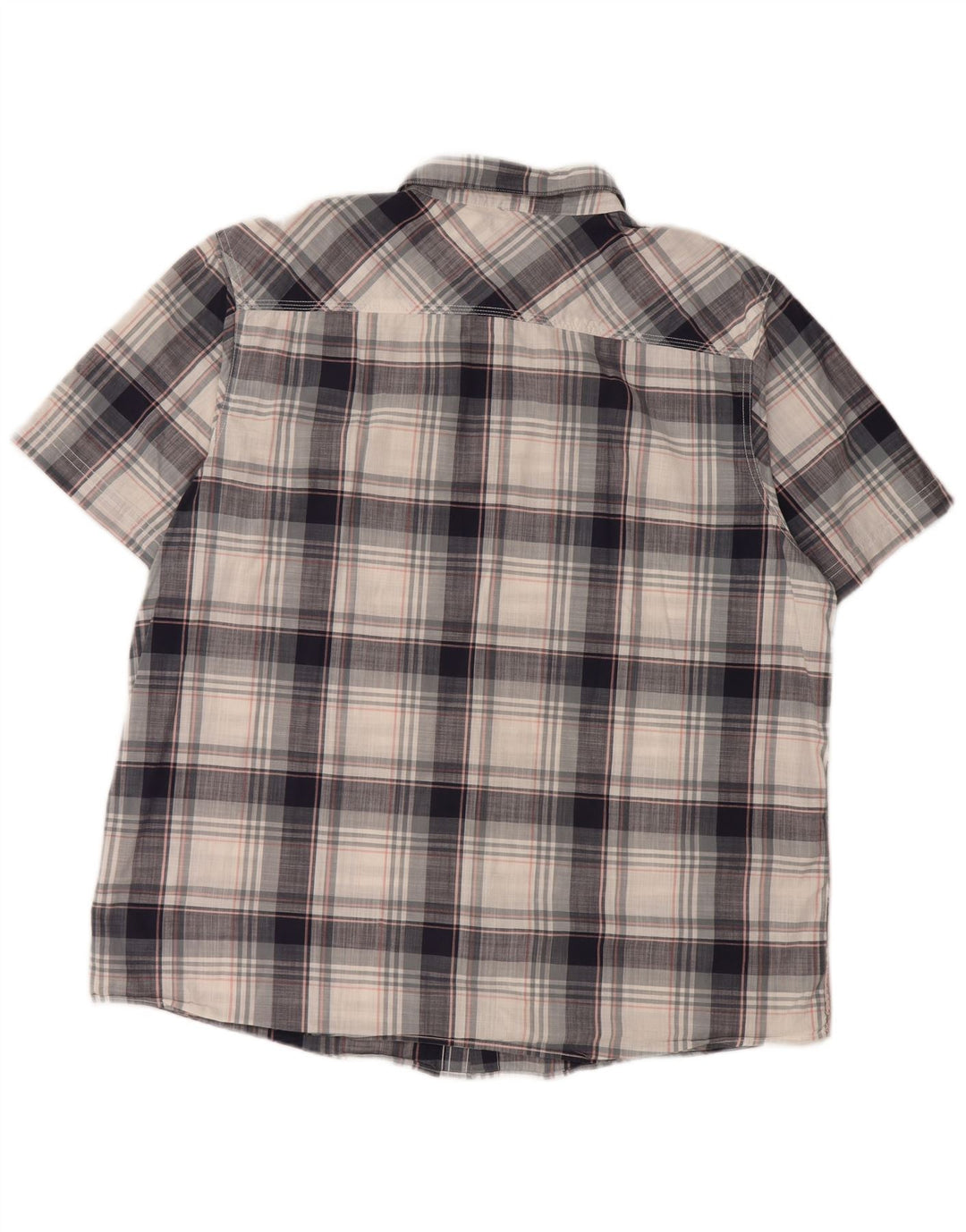 Мужская рубашка с коротким рукавом WEIRD FISH 2XL, темно-синяя клетка, хлопок