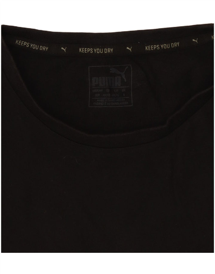 Мужская футболка с рисунком Puma, маленькая, черная, хлопковая
