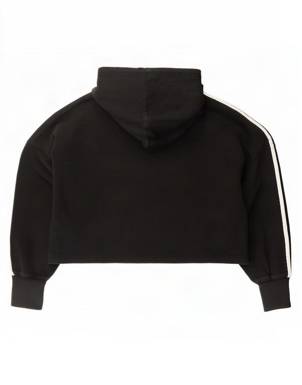 Женский укороченный джемпер с капюшоном Adidas Oversized UK 8, маленький, черный, хлопок