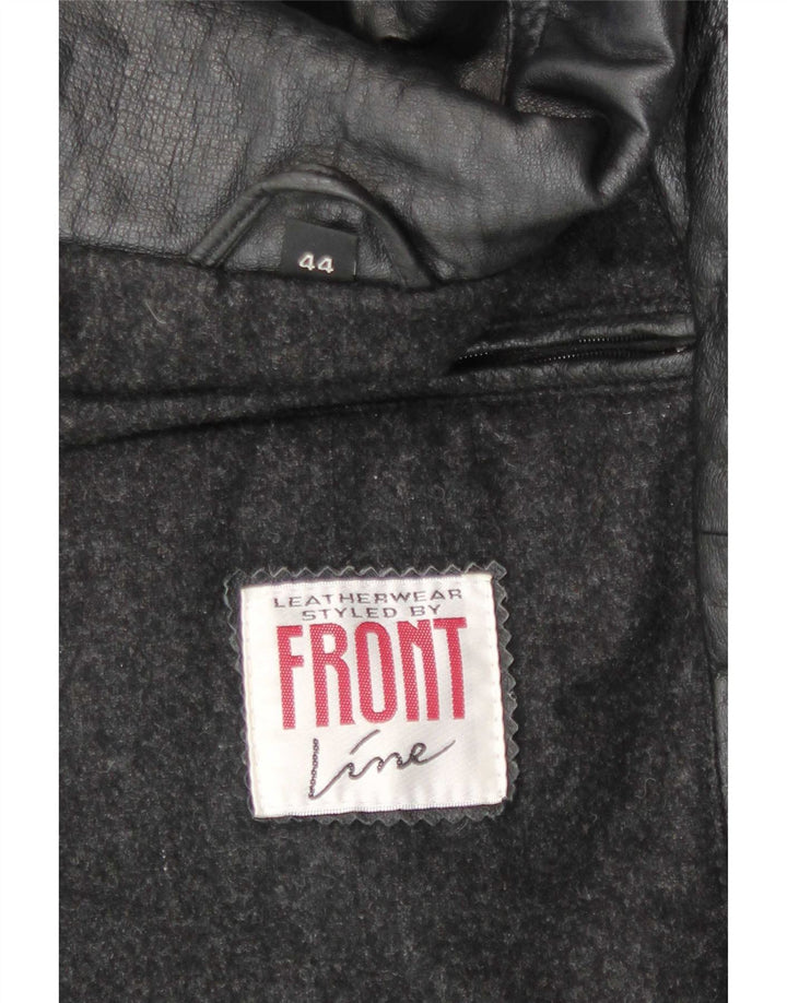 Мужское кожаное пальто Front Line UK 44 2XL, черное