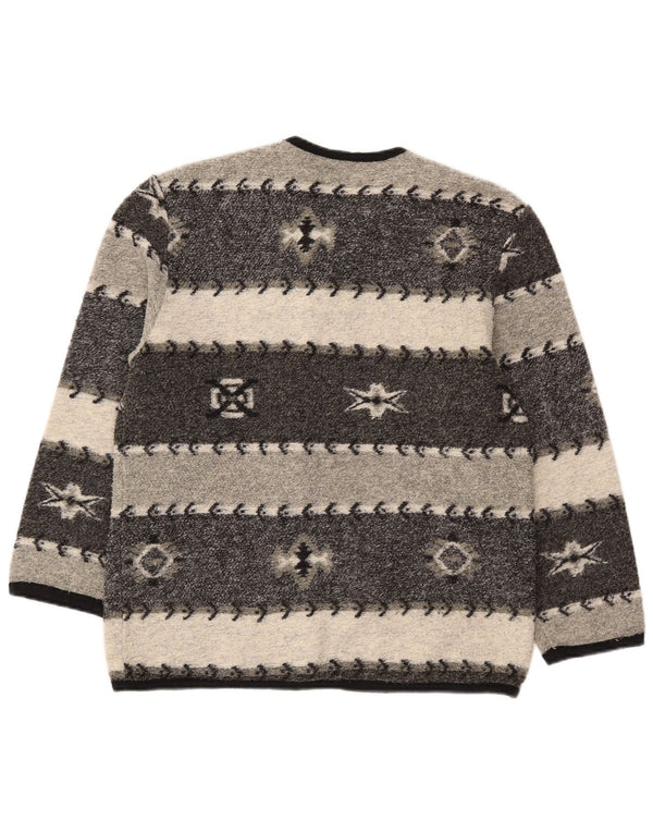 Винтажный женский свитер-кардиган UK 16, большой серый цвет Fair Isle