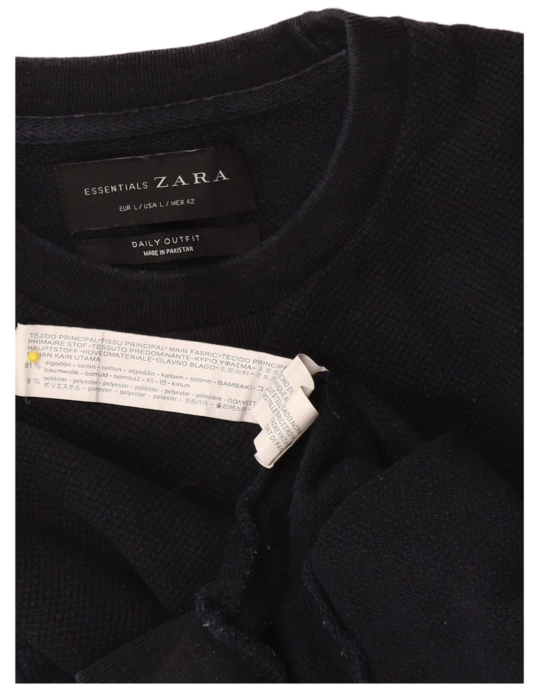 Мужской свитер Zara, большой темно-синий хлопковый джемпер