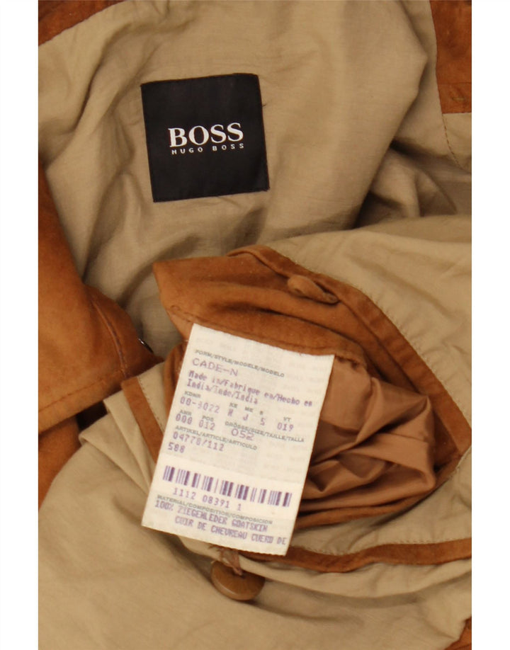 Мужская замшевая куртка Hugo Boss EU 52 XL коричневая кожа